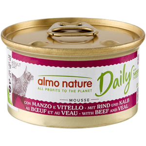 Almo Nature Daily Mousse Boeuf et Veau | Carton 24×85g | Chat Adulte